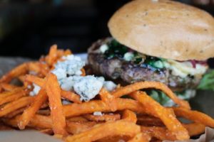 Bareback San Diego Burger Entree With Sweet Potato Fries